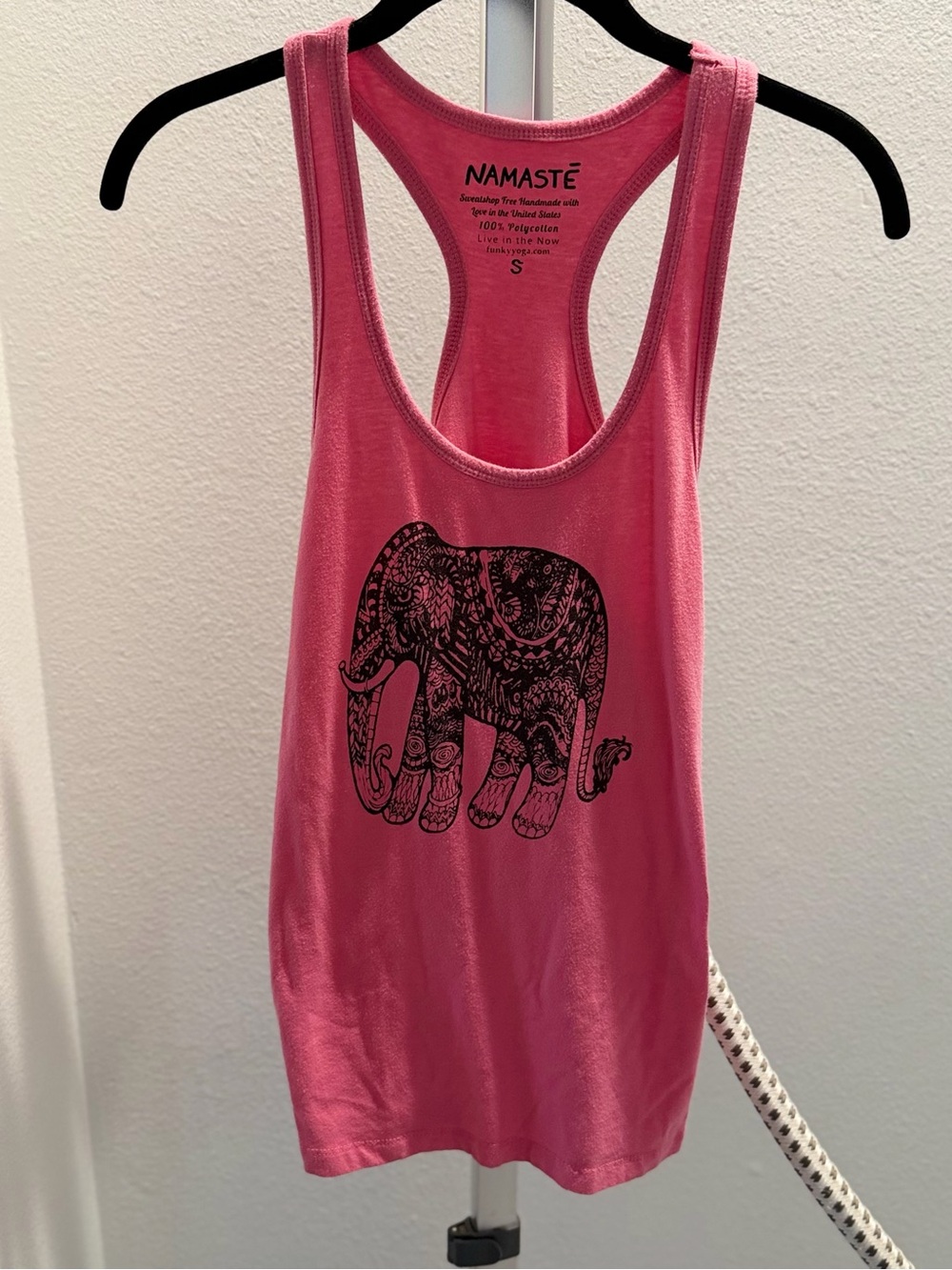 Pink Racerback Tank with Intricate Elephant Graphic